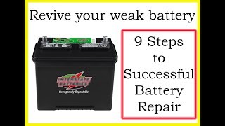 Restore deep cycle lead acid battery. Revive dead sulphated RV car marine batteries