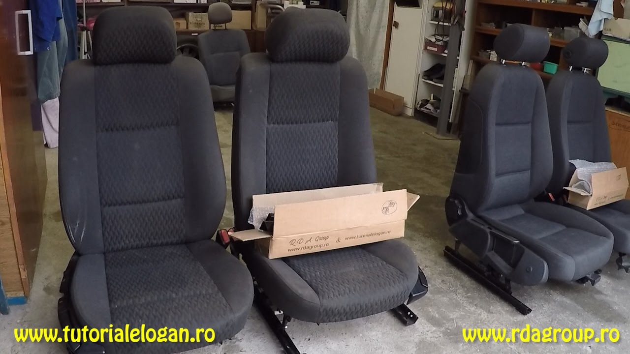 Montat suporturi pentru scaune de BMW E46, pe Logan - YouTube