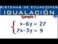 Sistemas de ecuaciones lineales 2x2 | Método de igualación | Ejemplo 1