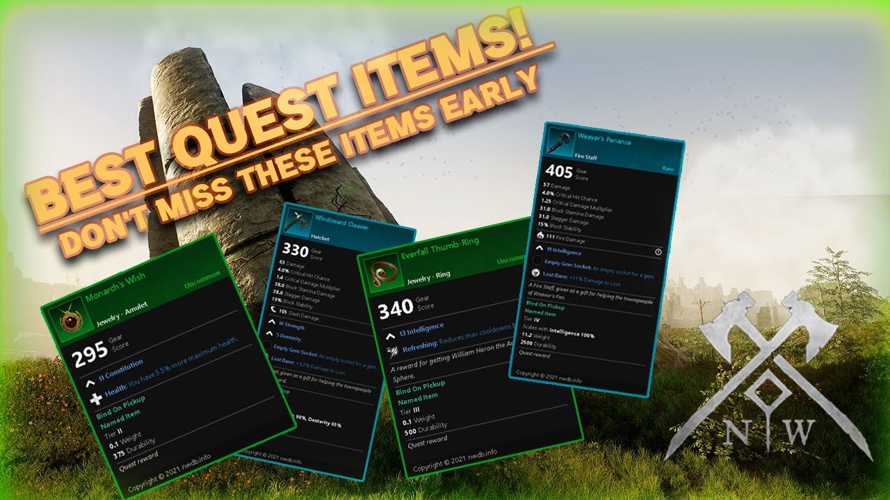 Strongest Quest Items! Best New World PvP Build Gear & Best PvE Gear