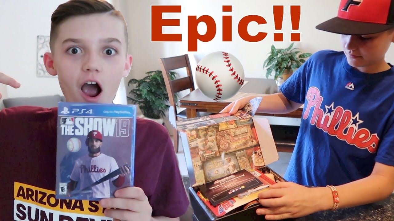 Surprised Mason with MLB the Show 19 and Awesome Baseball Unboxing