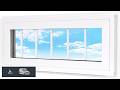 Vinyl Transom Household Window 10" x 36" Double Pane Fixed Window