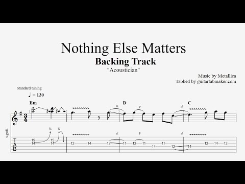 Acoustician - Nothing Else Matters solo - guitar backing track - acoustic rhythm guitar chords