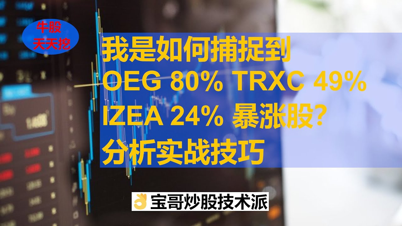 美股牛股天天挖：我是如何捕捉到OEG 80% TRXC 49%IZEA 24% 暴涨股？分析实战技巧。宝哥炒股技术派01082021