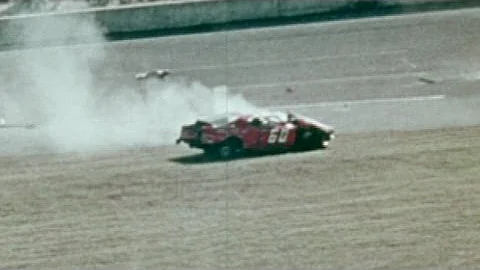 Maynard Troyer flips at the Daytona 500, 1971.  Of...