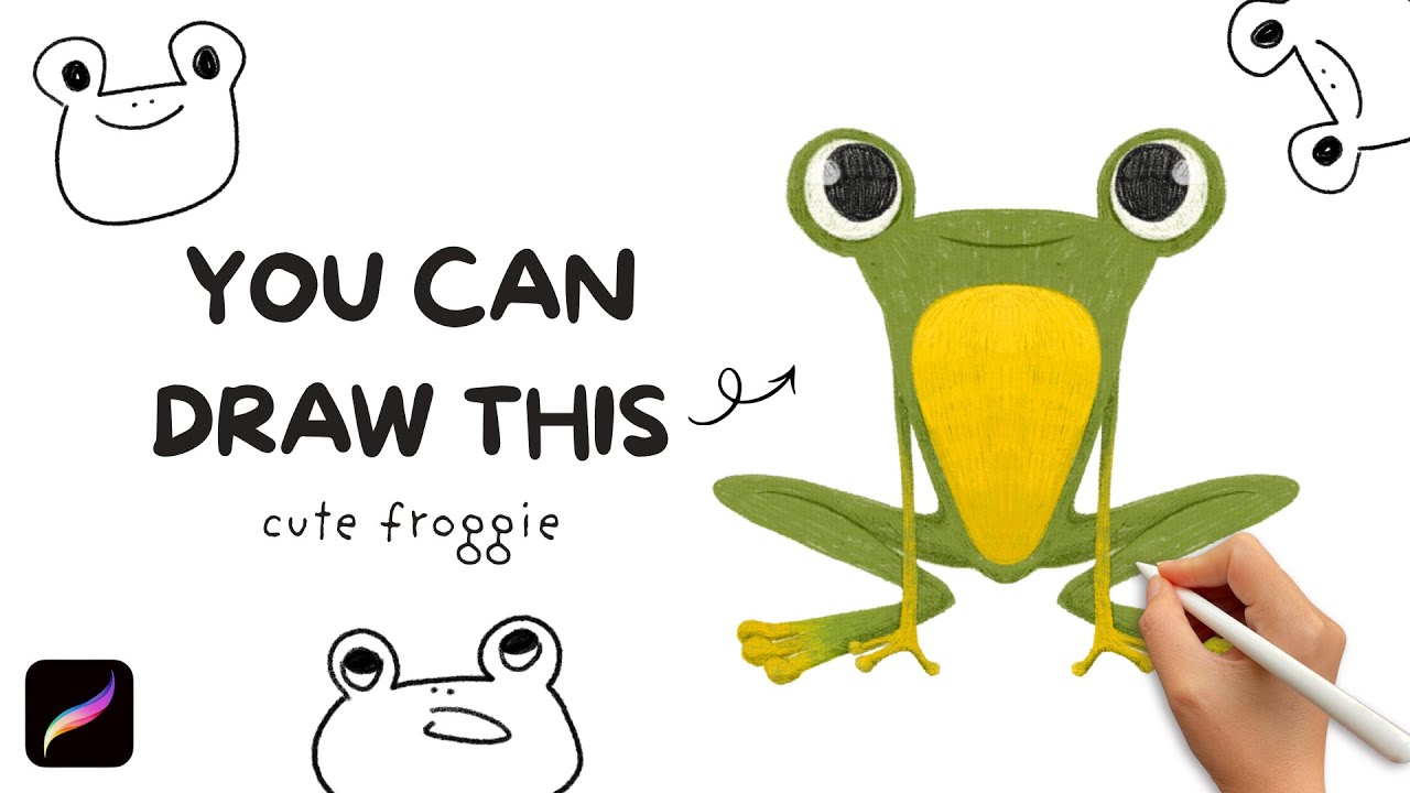 Draw Ide You Can Draw This Frog in Procreate | iPad Drawing Idea for Beginners ...