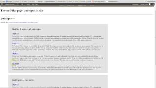 Custom Wordpress Templates and Themes, Part12, Useing query_posts видео query_posts() - функция WordPress, модификация основного цикла