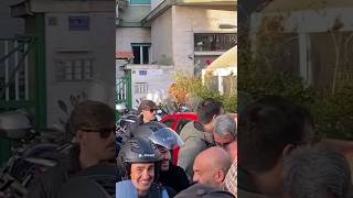 I fratelli cannavaro arrivano allo stadio in moto