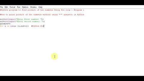 Python program to find product of two numbers Using for loop