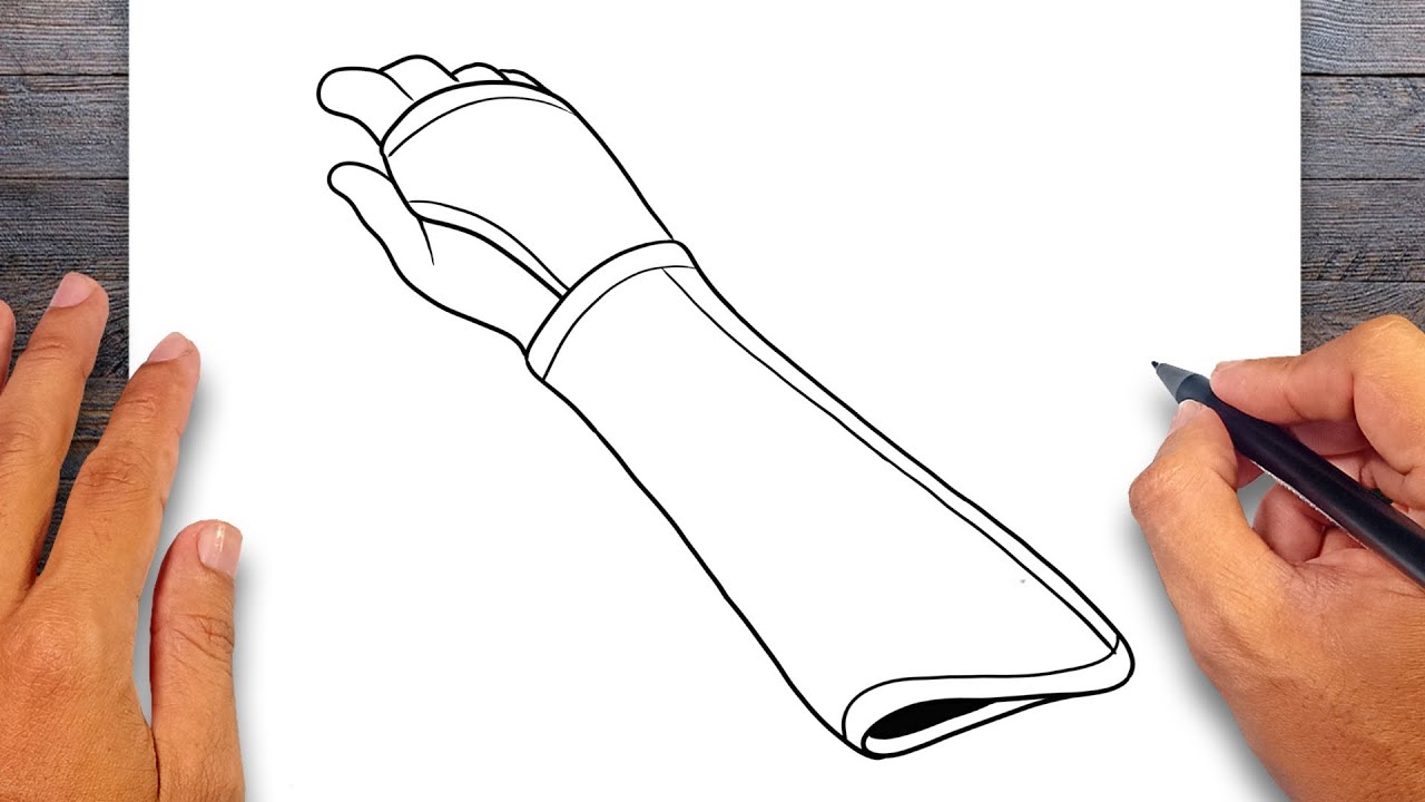 How to draw Fitted gauntlet with hand plate - YouTube