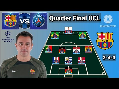 Barcelona vs PSG ~ Potential Line Up Barcelona Quarter Final UEFA Champions League 2023/2024