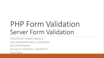 10.1.1: PHP Form Validation