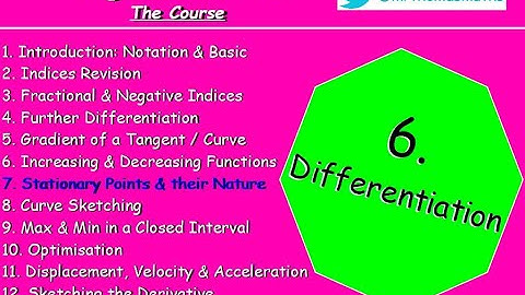 6.7 Differentiation 7. Stationary Points & their Nature - Higher Maths Lessons - @MrThomasMaths SQA