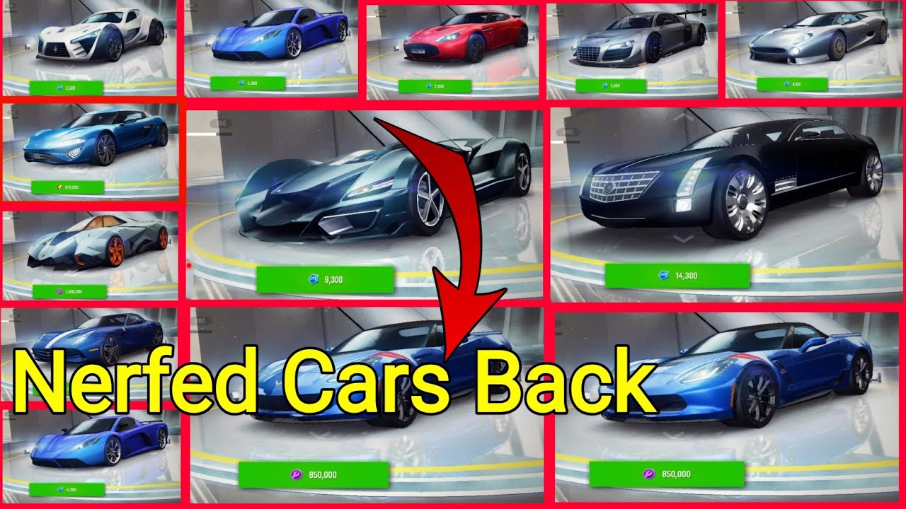 Removed Cars Back in Garage| Asphalt 8, GL added nerfed cars with new price after New Year