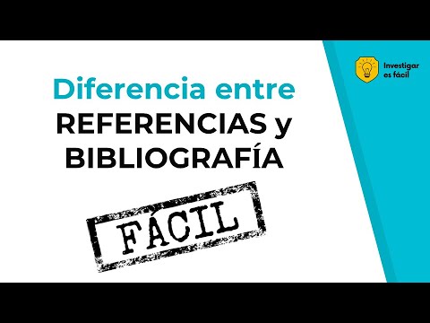 Video: ¿Cuál es la diferencia entre bibliografía y referencias?