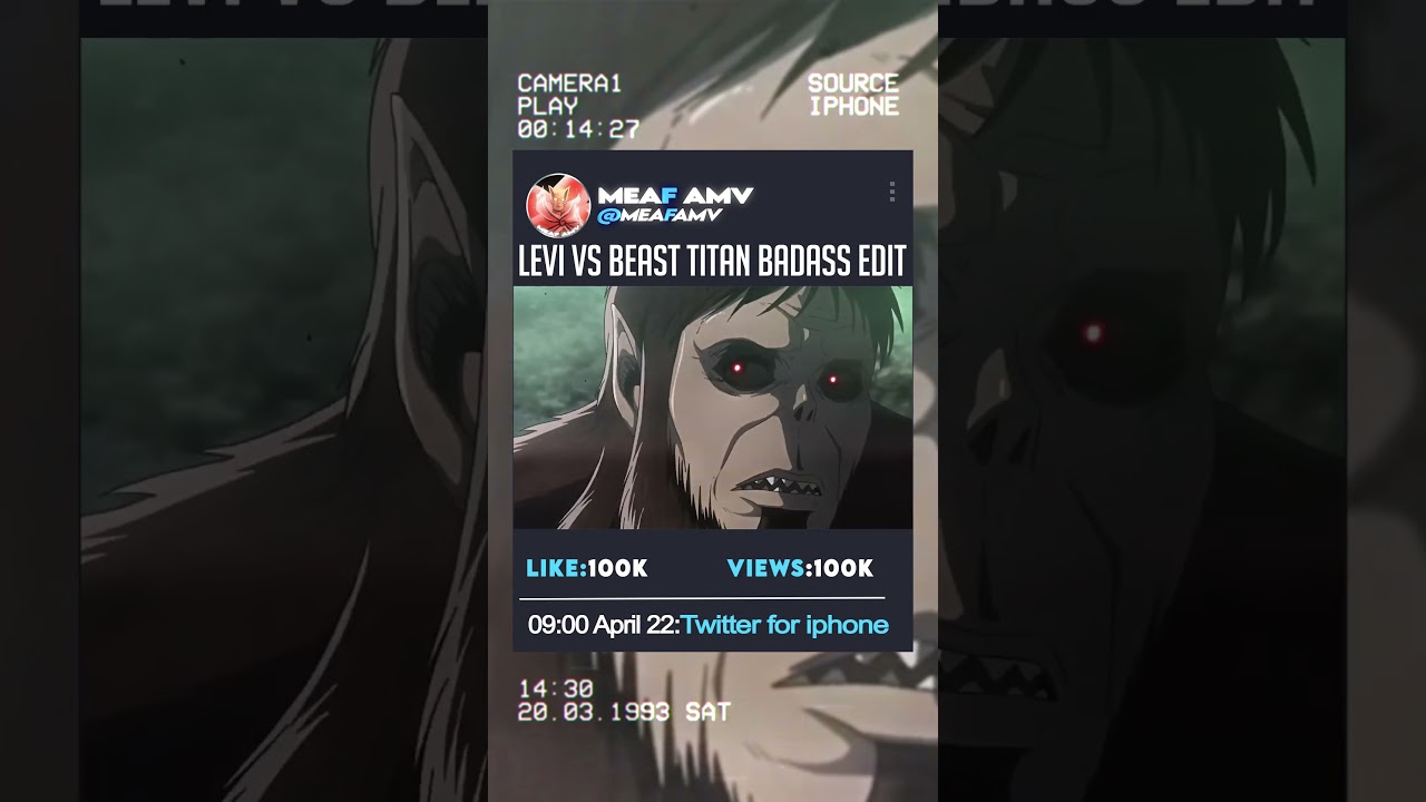 Levi vs Beast Titan #attackontitan#meafamv