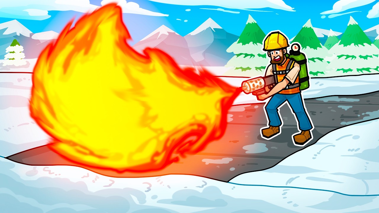 Using a FLAMETHROWER to clear snow!