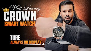 Full Most Luxury Smartwatch With True Always On Display | Vegan Leather Straps | FT. Zero lifestyle Crown Update