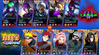 NARUTO SHIPPUDEN SQUAD VS V.E.N.O.M. SQUAD (who will win?) 5v5 || Mobile legends