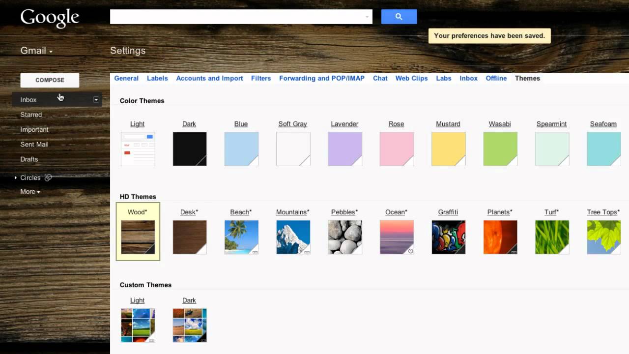 Watch this video to learn about Gmail themes