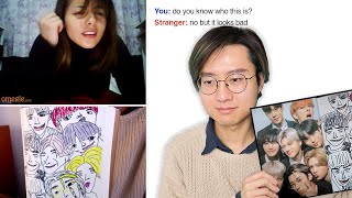 I show strangers on Omegle my bad K-pop Idol fanart and they guess who it is
