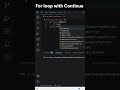 For loop with continue statement #python