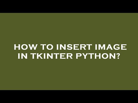 How to insert image in tkinter python?