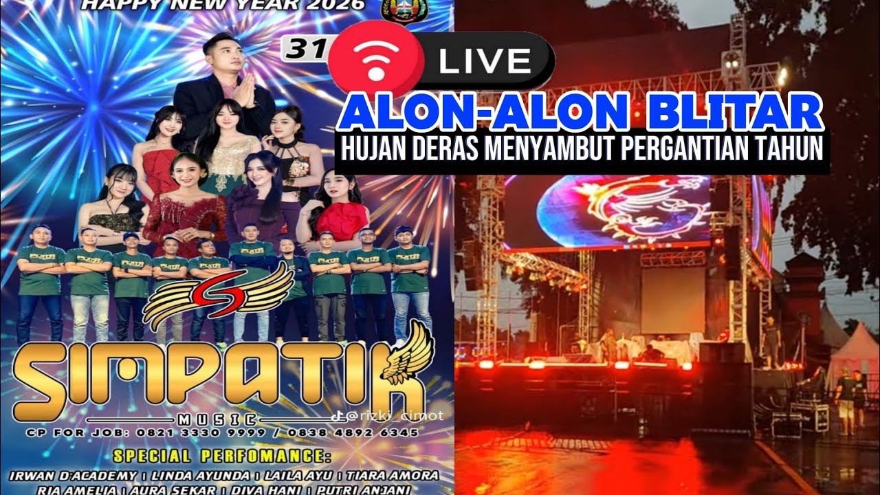 Live Malam Tahun Baru di Alon-alon Kota Blitar Panggung SIMPATIK MUSIK Irwan Dangdut Academi Dll.