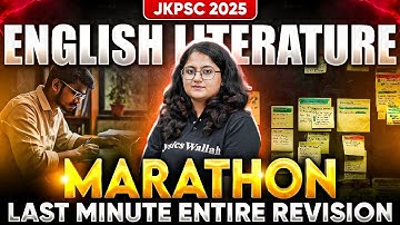 JKPSC Assistant Professor Recruitment 2025 | JKPSC 2025 Complete English Literature Marathon Class