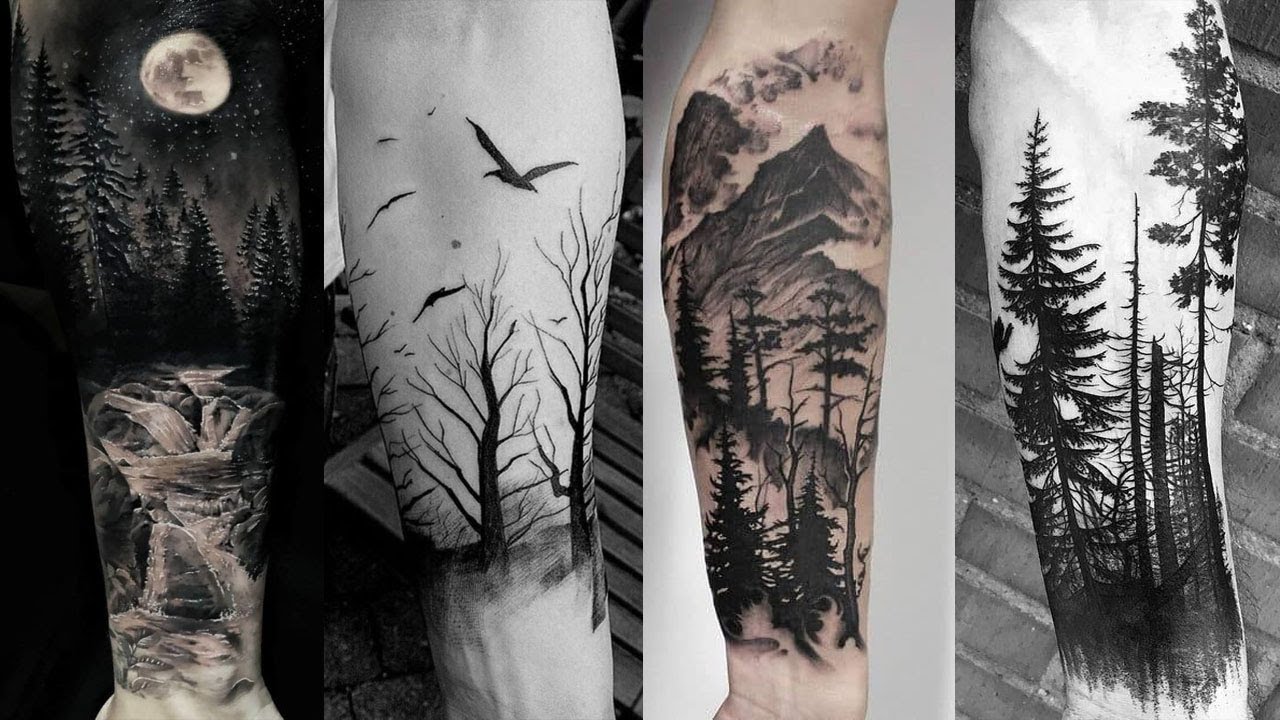 Men Forest Tattoos Sleeve Design