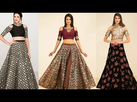 Latest Trendy Designer Crop Top With Long Skirt 2017-2018| Women Lahenga With Crop Top|Trendy India1