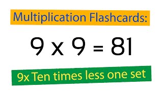 Multiplication Flashcards: 9x Ten Less One Set