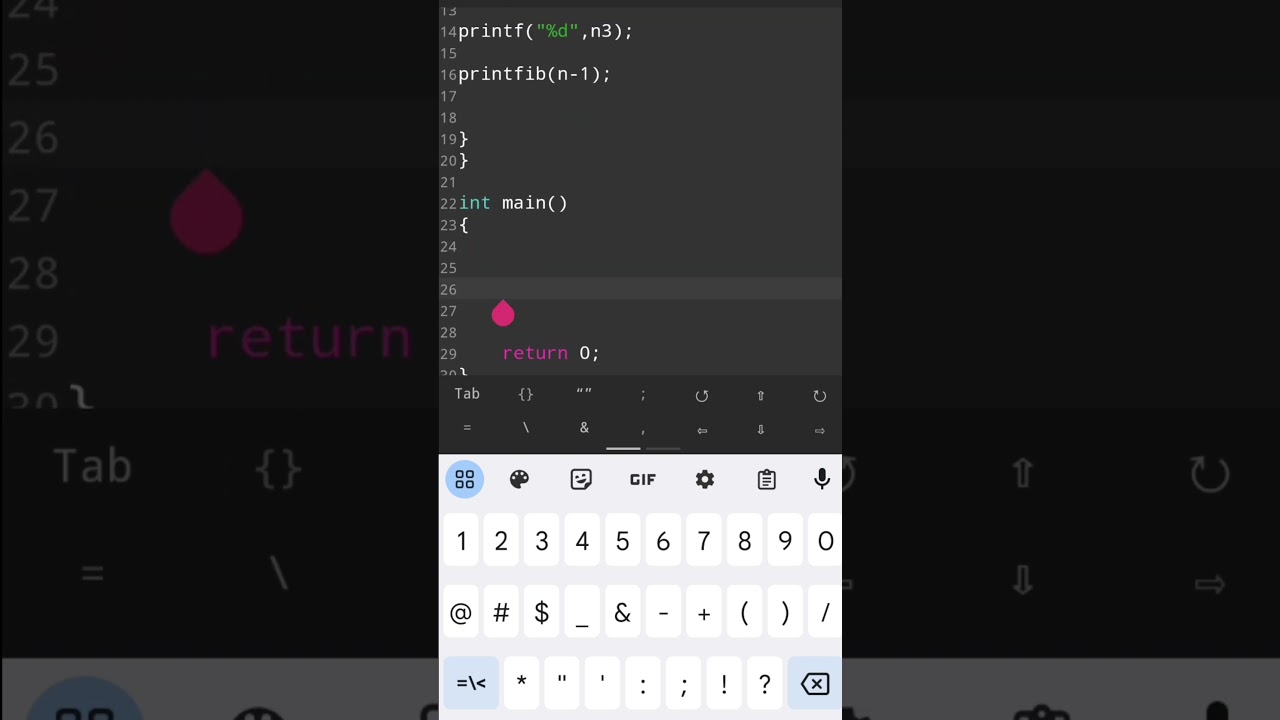 Fibonacci Series using recursion in C #codingtutorial