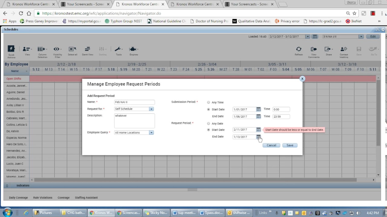 generating schedules
