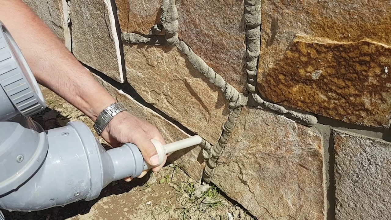 joints de briques. Poche à joints de mortier,joint de pierre.