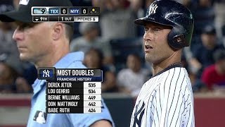 Derek Jeter passes Lou Gehrig on Yankees' all-time doubles list