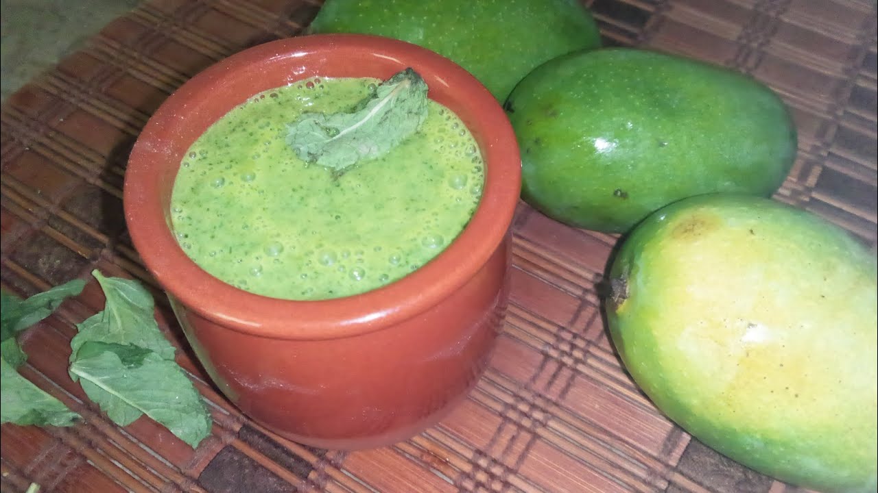 keri Pudina chatni ll mint raw mango sauce ll kachay aam ki chatni ll daal chawal k sath chatni | Sana Nadeem