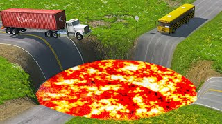 Cars vs Giant Crater – BeamNG.Drive