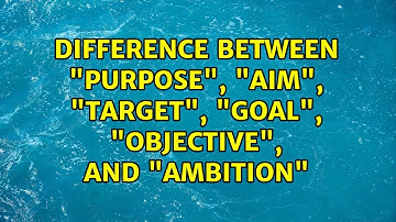 Difference between "purpose", "aim", "target", "goal", "objective", and "ambition" (3 Solutions!!)