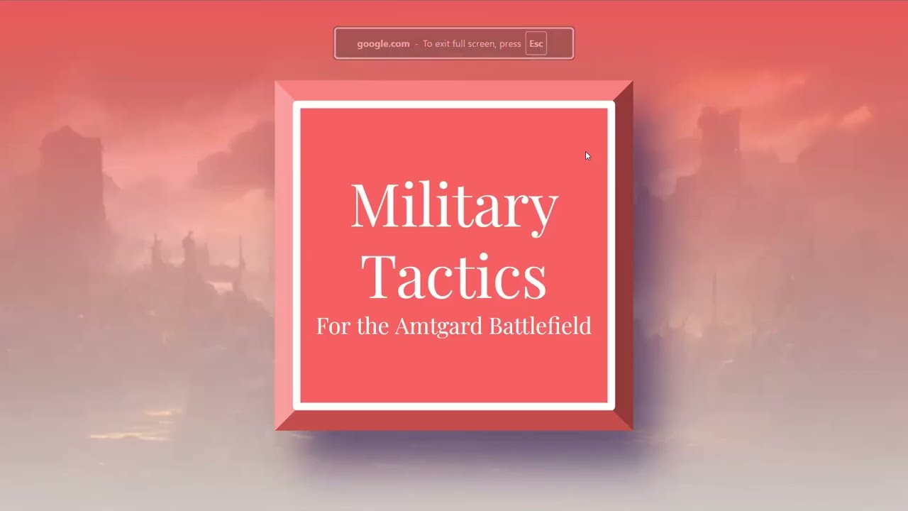 Military Tactics For Amtgard Battlegames