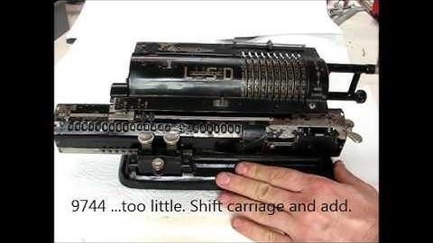 Odhner Lusid non-decimal mechanical calculator example calculation