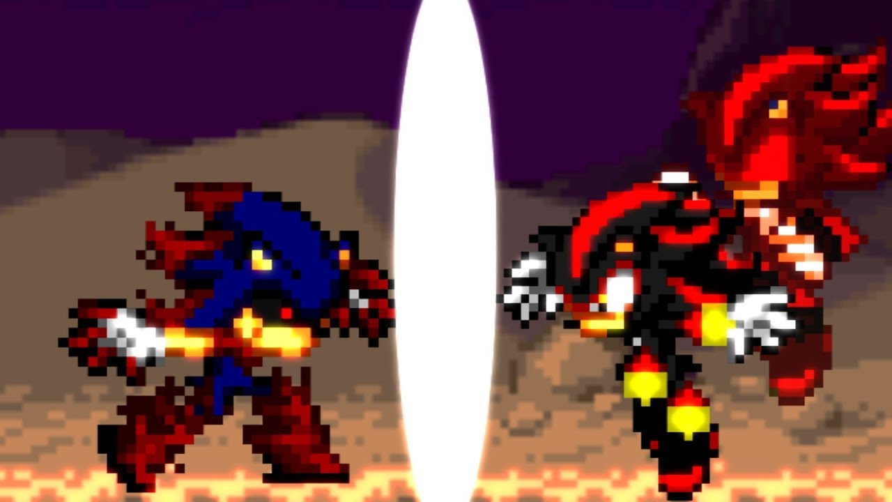 Halloween Special Shadow VS Sonic EXE (Sprite Animation)_哔哩哔哩_