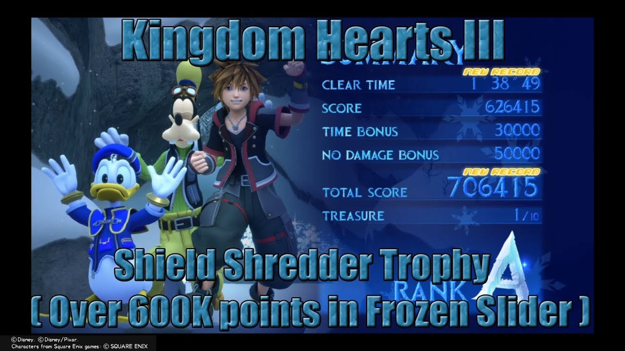 Kingdom Hearts 3 - Shield Shredder Trophy (Arendelle)(Over 600 000 points in Frozen Slider minigame)
