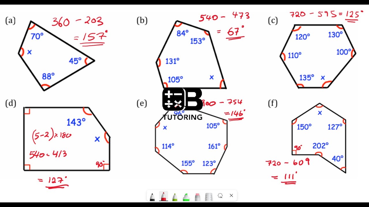 Calculating Angles in Irregular Polygons - GCSE Maths Revision OBTutoring