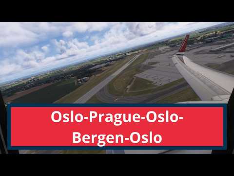 MSFS2024 flying from Oslo to Prague to Oslo to Bergen to Oslo Norwegian PMDG 737-800