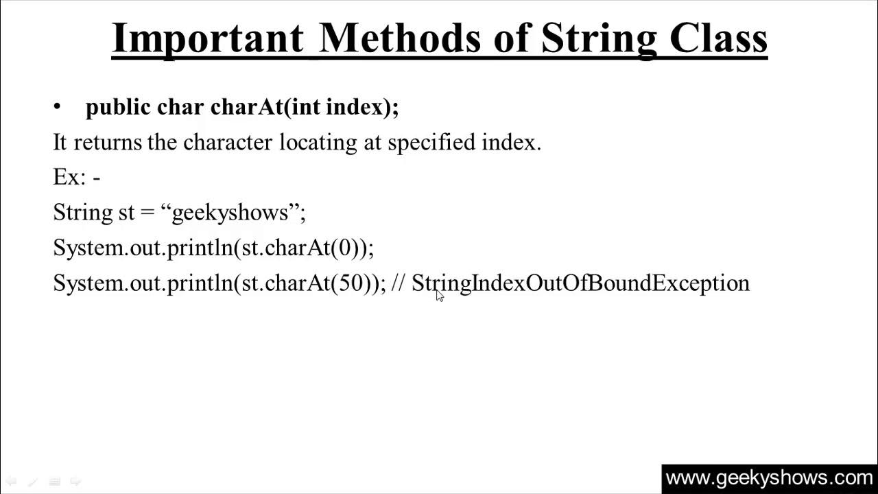 252. charAt method in Java Programming (Hindi) - YouTube