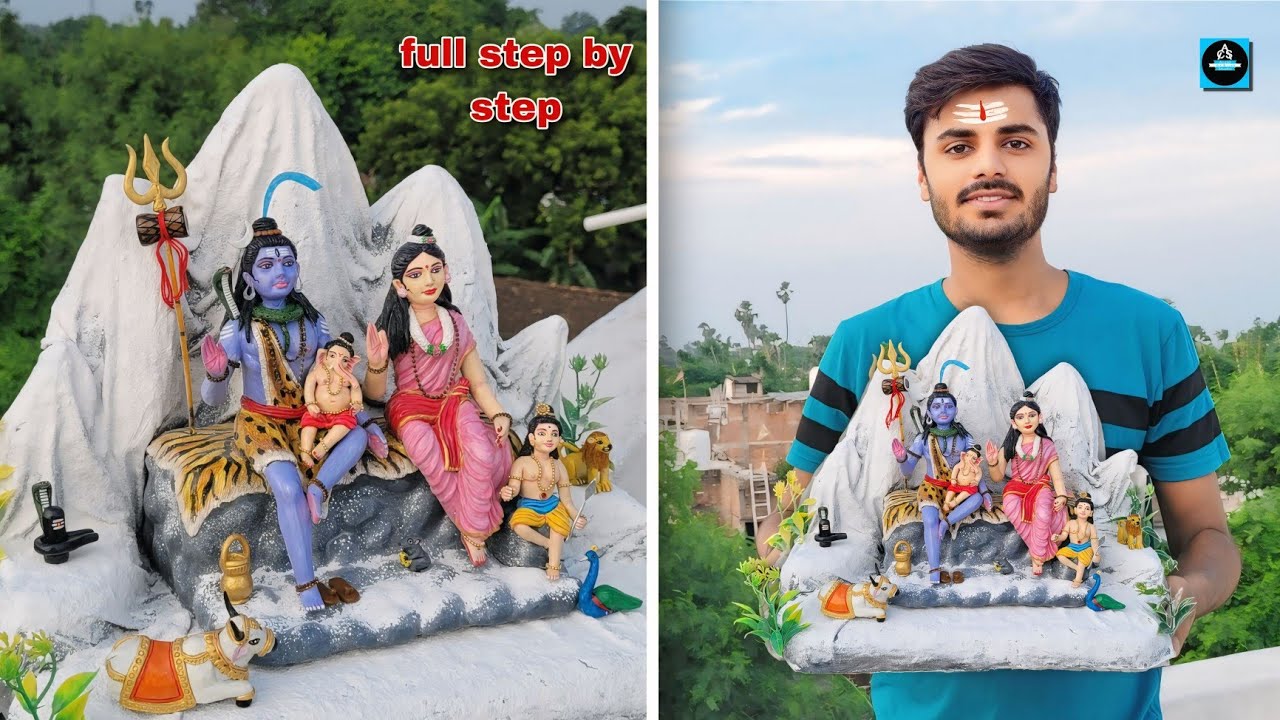 🔱शिव परिवार की मूर्ति को colour करना सीखें/Shiv parivar idol colouring process (part-2)