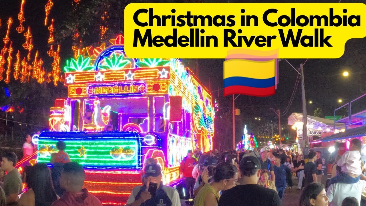 Рождество в Колумбии, эпизод 3, прогулка вдоль реки в Медельине