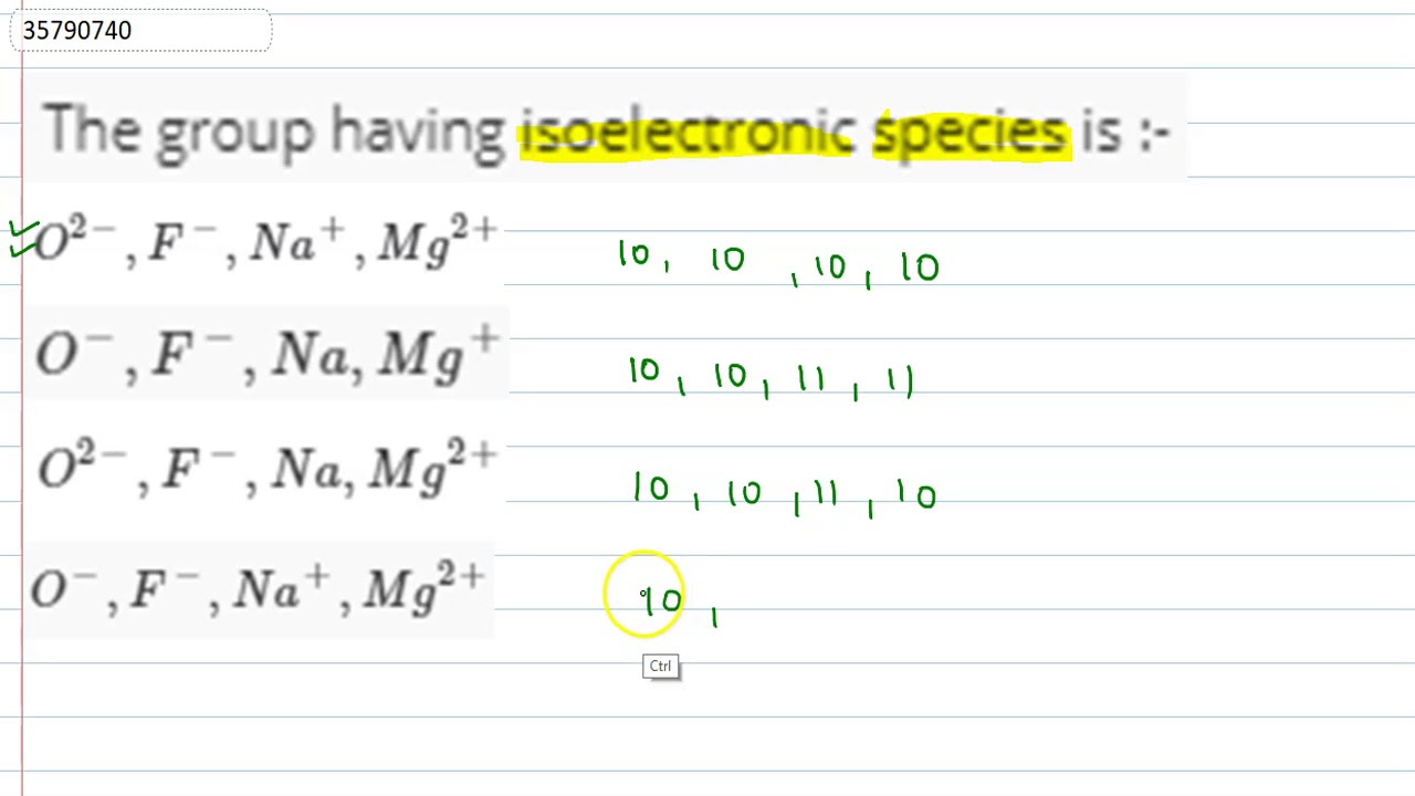 Isoelectronic species