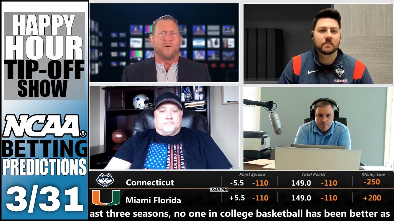 Final Four Predictions & Picks Miami vs UConn FAU vs SDSU Happy